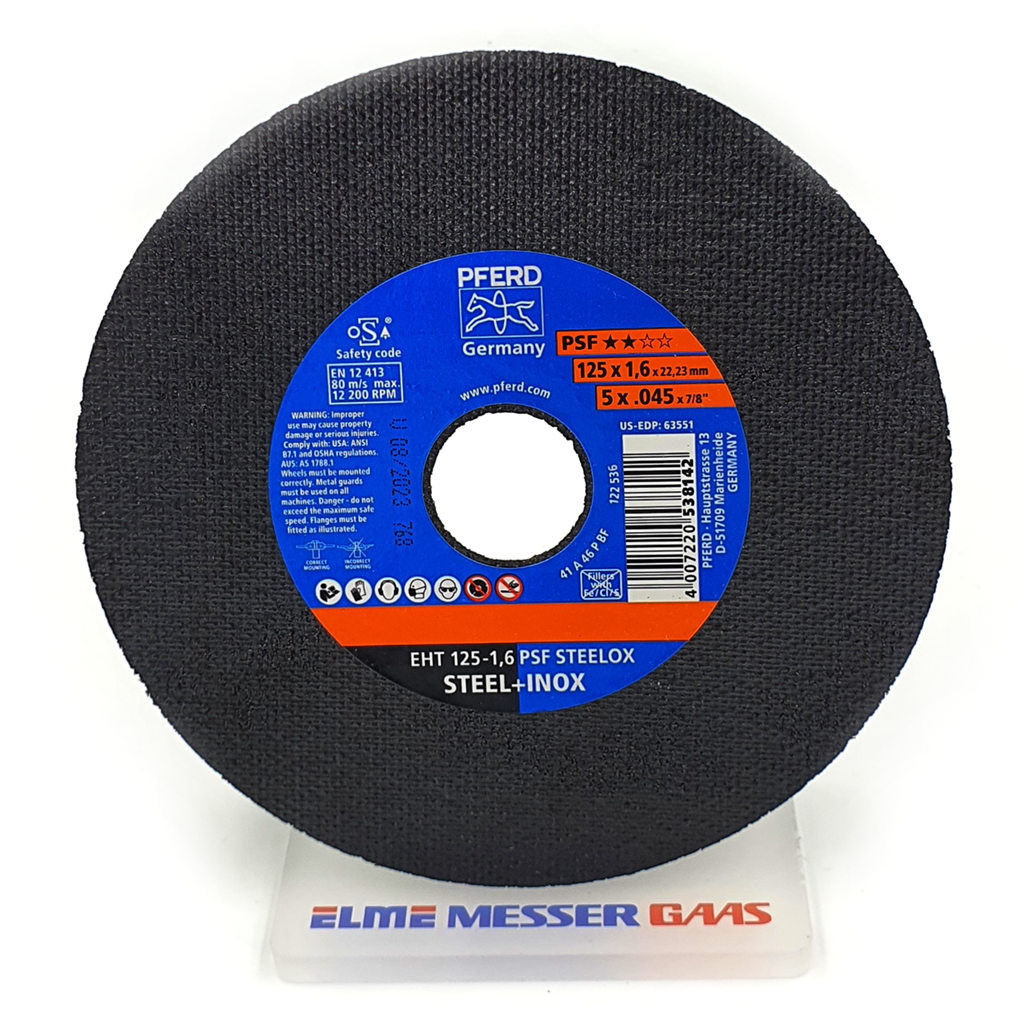 Atpjovimo diskas EHT125-1.6 PSF INOX PFERD 538142